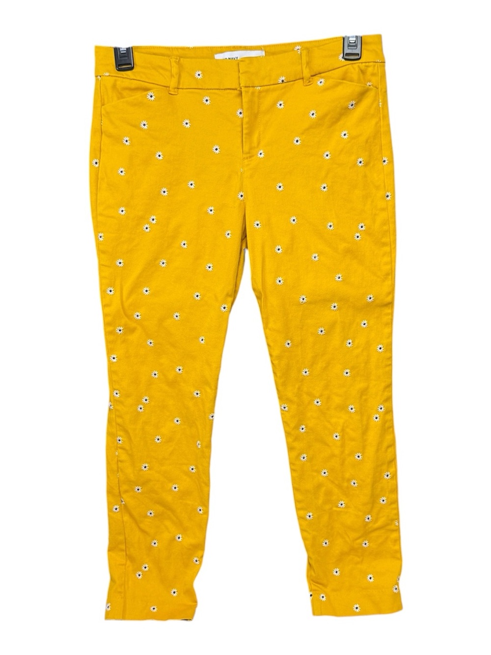 Old Navy Pixie Pants - Bright Yellow with daisies size 10 EUC